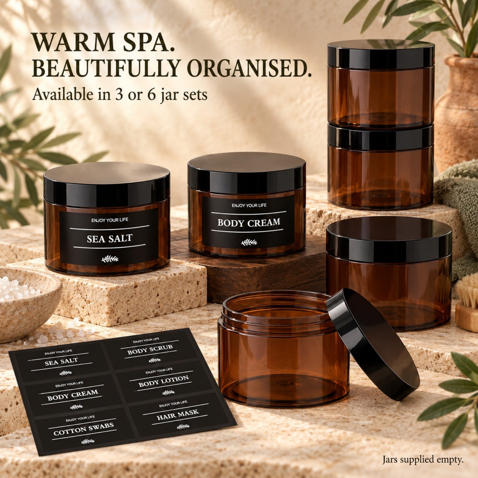 Hair Care - 3 buah wadah penyimpanan untuk kamar