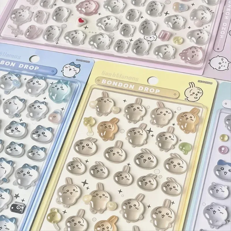 Nail Art - Stiker 3D Chiikawa dengan Efek Timbul,