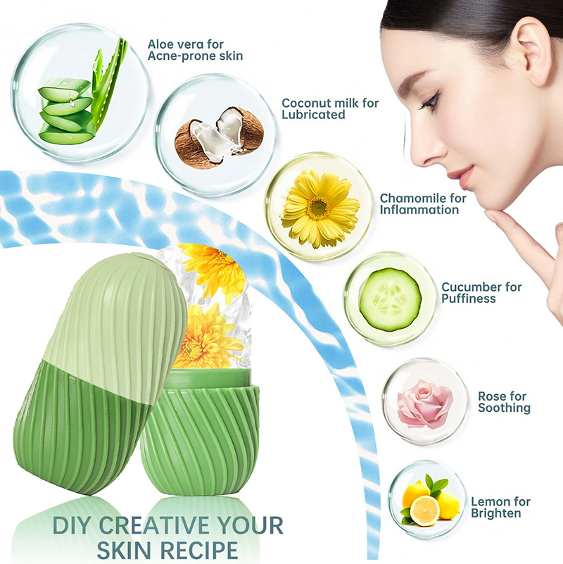 Face Ice Roller Puffiness - 【1 buah Cetakan Silikon untuk Membuat