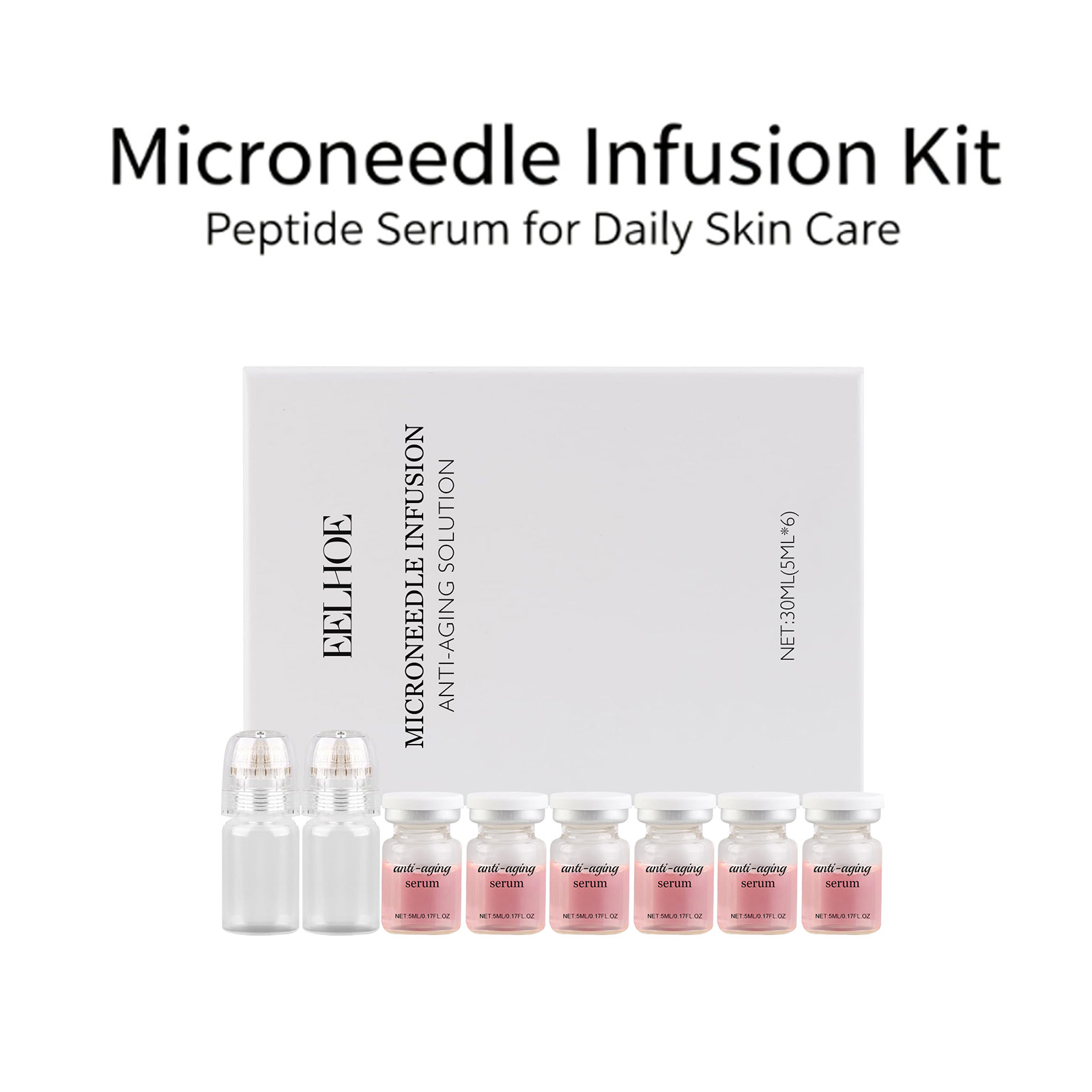 Hyaluronic Acid Facial Serum - Paket Serum Jarum Mikro 0,2 mm,